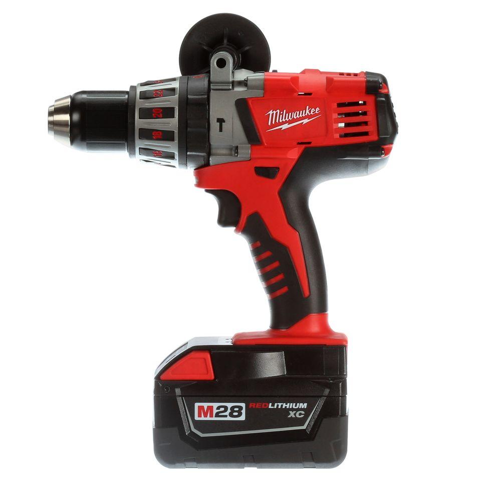 M28 28-Volt Lithium-Ion Cordless 1/2 in. Hammer Drill Kit with Two 3.0Ah Batteries and Charger