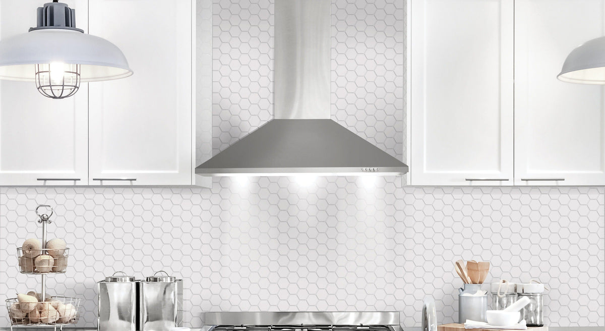 Satori Hudson Brilliant White Matte 11-in x 12-in Porcelain Hexagon Wall Tile