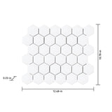Satori Hudson Brilliant White Matte 11-in x 12-in Porcelain Hexagon Wall Tile