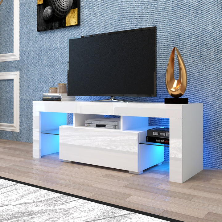 Mondawe TV Stands Modern/Contemporary White Tv Cabinet (Accommodates TVs up to 55-in)