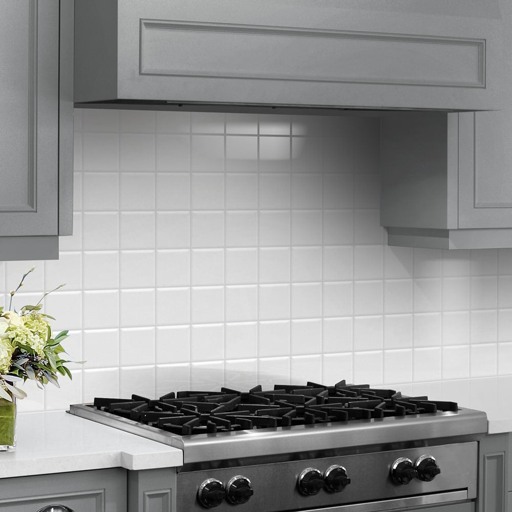 Satori Hudson Brilliant White 4-in x 4-in Glossy Ceramic Subway Wall Tile (10.12-sq. ft/ Carton)