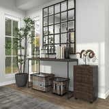 Grayson Lane Black Vintage Faux Leather with Stud Details Cedar 4-Drawer Accent Chest