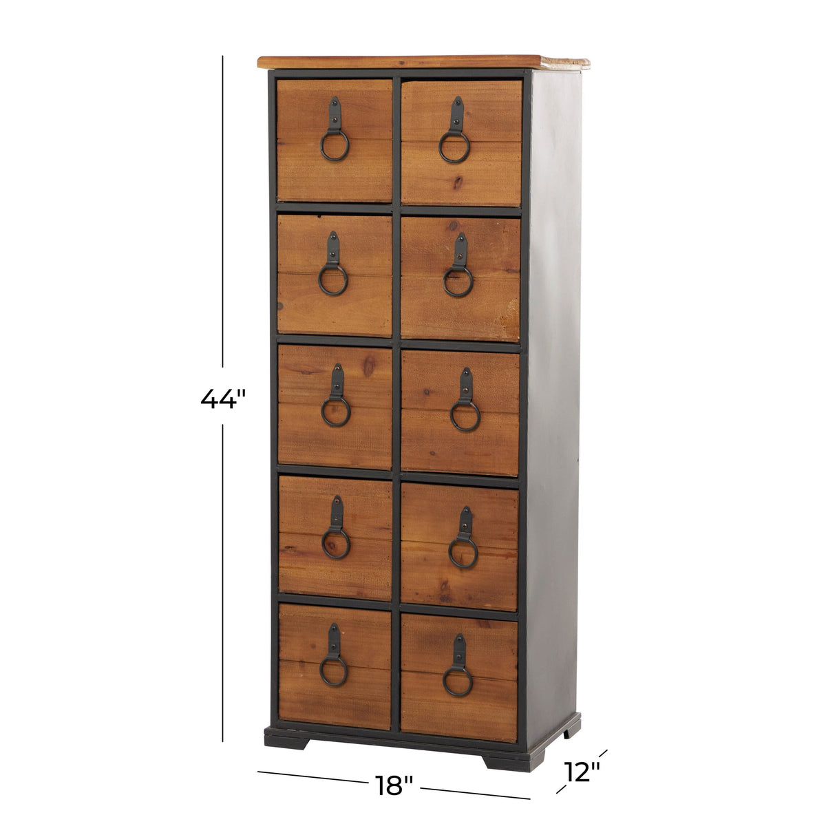 Grayson Lane Brown Rustic Metal Media Cabinet