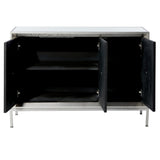 Grayson Lane Gray Upholstered Front Panel 1 Shelf and 3 Doors Accent Chest