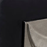 Grayson Lane Black Silver Crescent Moon Relief Design Accent Chest