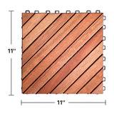 Maocao Hoom 11-in x 11-in Brown Prefinished Pressure Treated Wood Deck Tile (8.4-sq ft)