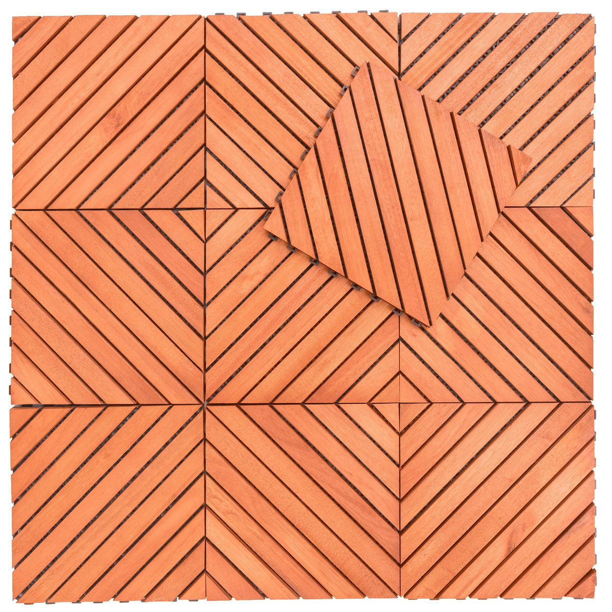 Maocao Hoom 11-in x 11-in Brown Prefinished Pressure Treated Wood Deck Tile (8.4-sq ft)