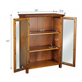 Teamson Home Avery 26-in x 34-in x 12.5-in Oil Oak Finish Freestanding Linen Cabinet
