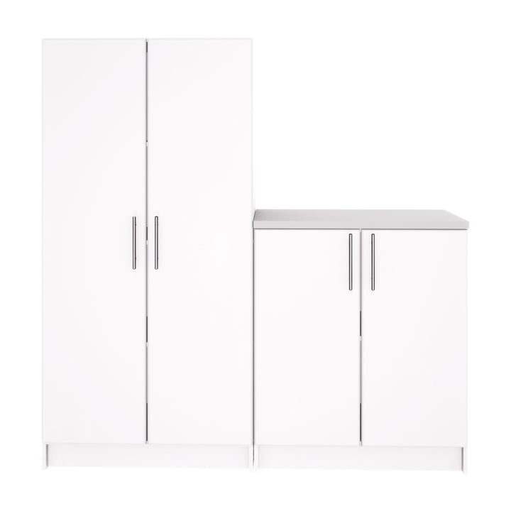 Prepac Elite 64-in W x 65-in H Wood Composite White Freestanding Utility Storage Cabinet