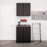 Prepac Elite 32-in W x 89-in H Wood Composite Black Freestanding Utility Storage Cabinet
