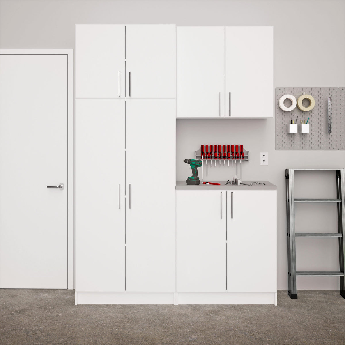 Prepac Elite 64-in W x 89-in H Wood Composite White Freestanding Utility Storage Cabinet