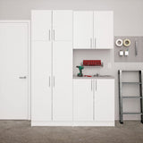 Prepac Elite 64-in W x 89-in H Wood Composite White Freestanding Utility Storage Cabinet