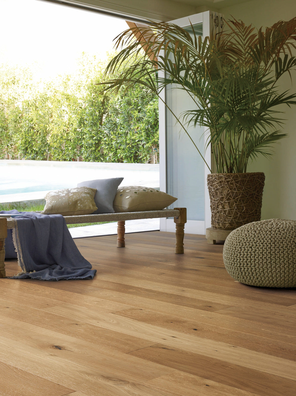 Villa Barcelona White oak Cordoba hardwood flooring — installed room view