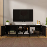 FUFU&GAGA TV Stand Modern/Contemporary Dark Brown Tv Cabinet Integrated Tv Mount (Accommodates TVs up to 70-in)