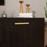 FUFU&GAGA TV Stand Modern/Contemporary Dark Brown Tv Cabinet Integrated Tv Mount (Accommodates TVs up to 70-in)