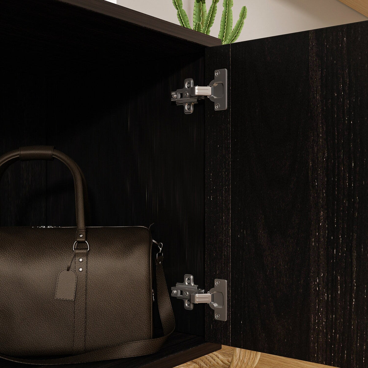 FUFU&GAGA TV Stand Modern/Contemporary Dark Brown Tv Cabinet Integrated Tv Mount (Accommodates TVs up to 70-in)