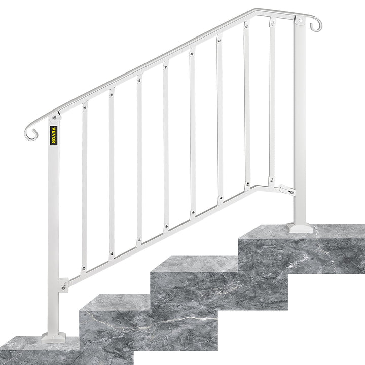 VEVOR Handrails Stair Railing 4-ft x 38-in White Steel Deck Stair Rail Kit