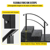 VEVOR Handrails Stair Railing 2-ft x 42-in Black Steel Deck Stair Rail Kit
