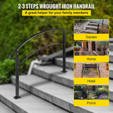 VEVOR Handrails Stair Railing 2-ft x 42-in Black Steel Deck Stair Rail Kit
