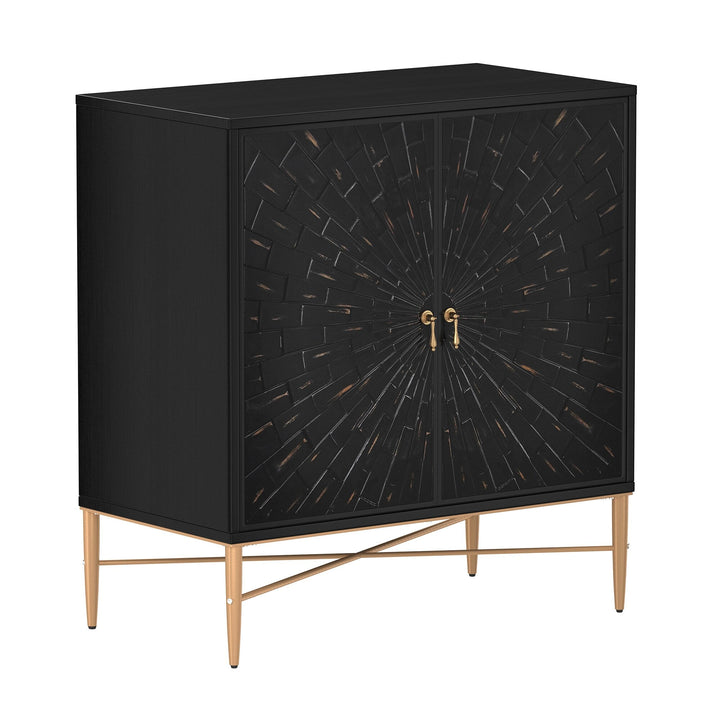 Clihome 2-Door Storage Cabinets 29.63-in W x 31.63-in H Wood Composite Black Freestanding Utility Storage Cabinet