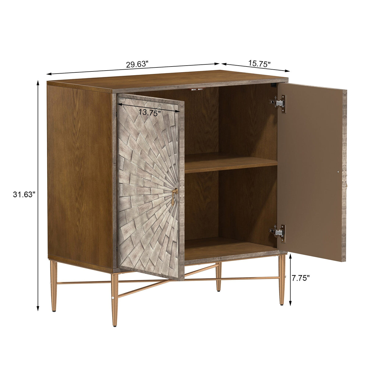 Clihome 2-Door Storage Cabinets 29.63-in W x 31.63-in H Wood Composite White Freestanding Utility Storage Cabinet