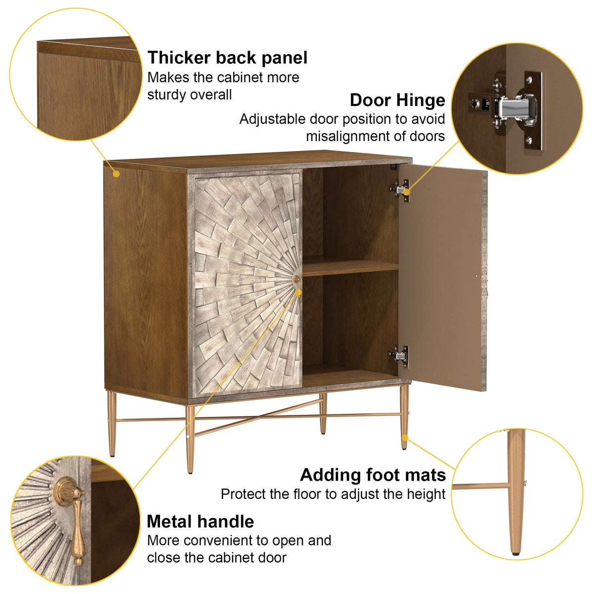 Clihome 2-Door Storage Cabinets 29.63-in W x 31.63-in H Wood Composite White Freestanding Utility Storage Cabinet