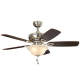 Harbor Breeze Sage Cove 44-in Satin Nickel Incandescent Indoor Ceiling Fan with Light (5-Blade)