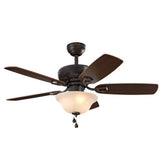 Harbor Breeze Sage Cove 44-in Bronze Incandescent Indoor Ceiling Fan with Light, 5-Blade