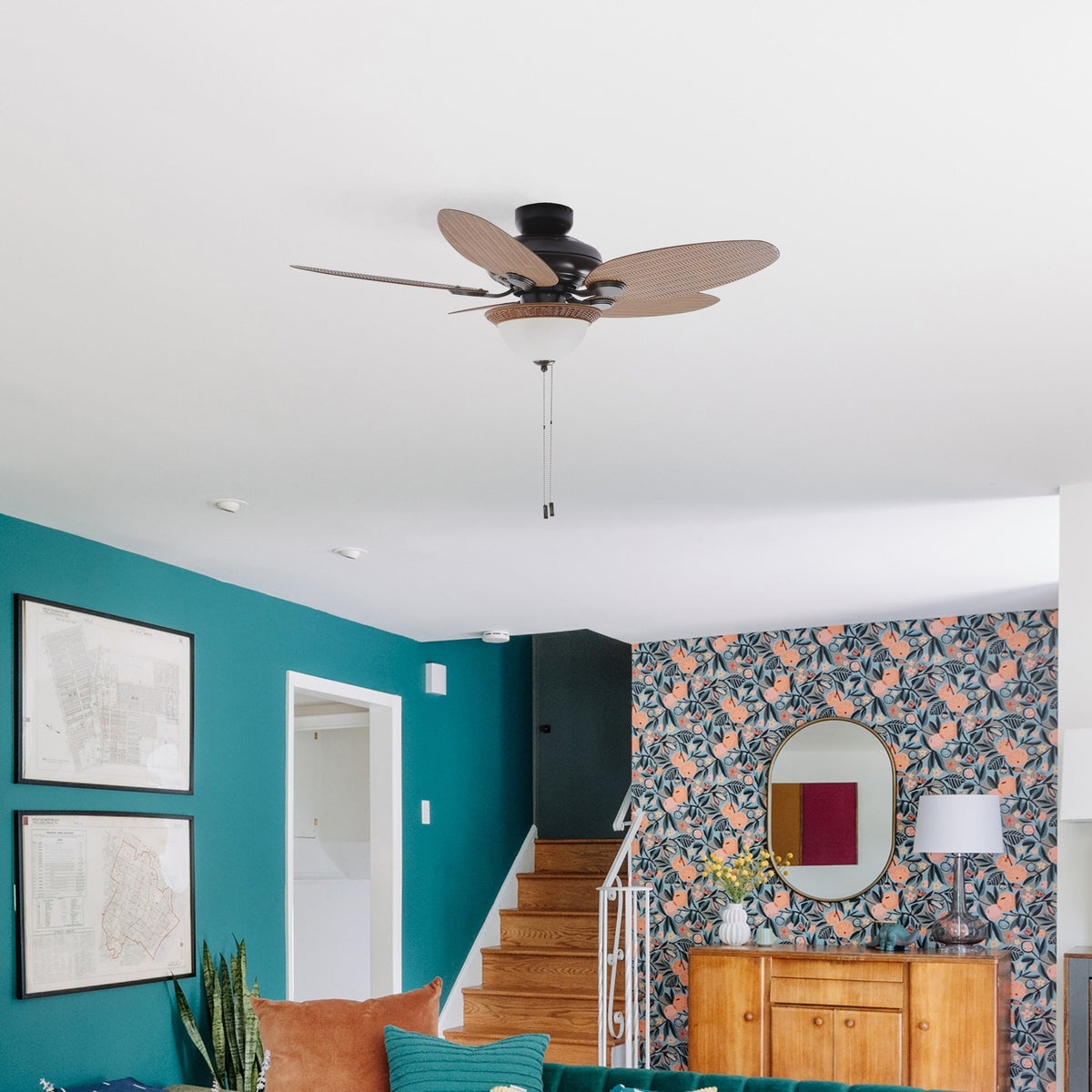 Harbor Breeze Tilghman 44-in Bronze LED Indoor/Outdoor Ceiling Fan with Light, 5 Blades