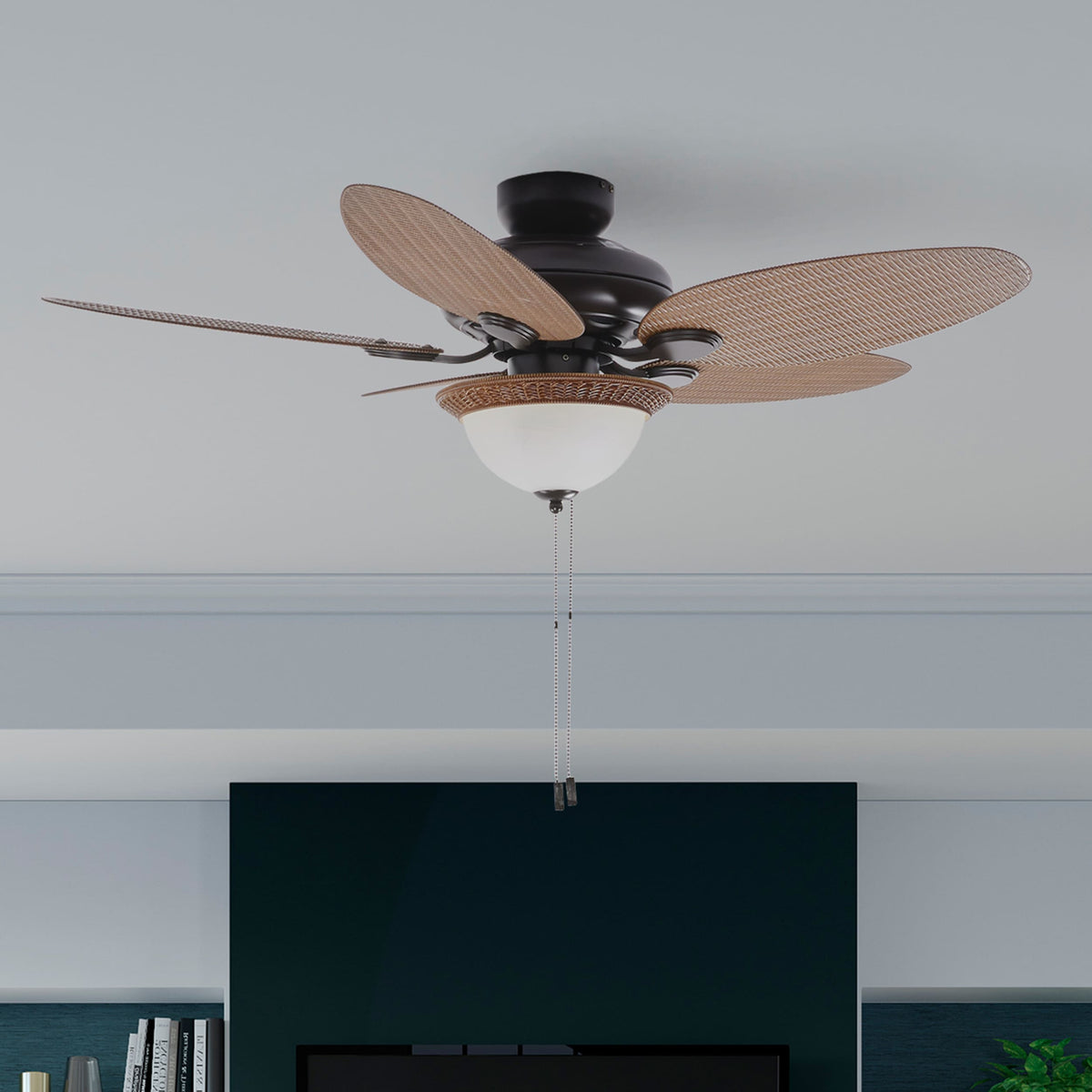 Harbor Breeze Tilghman 44-in Bronze LED Indoor/Outdoor Ceiling Fan with Light, 5 Blades