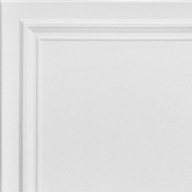 A La Maison Ceilings 1.67-ft x 1.67-ft Line Art Plain White Polystyrene Surface-mount Ceiling Tile (8-Pack, 21.6-sq ft / Case)