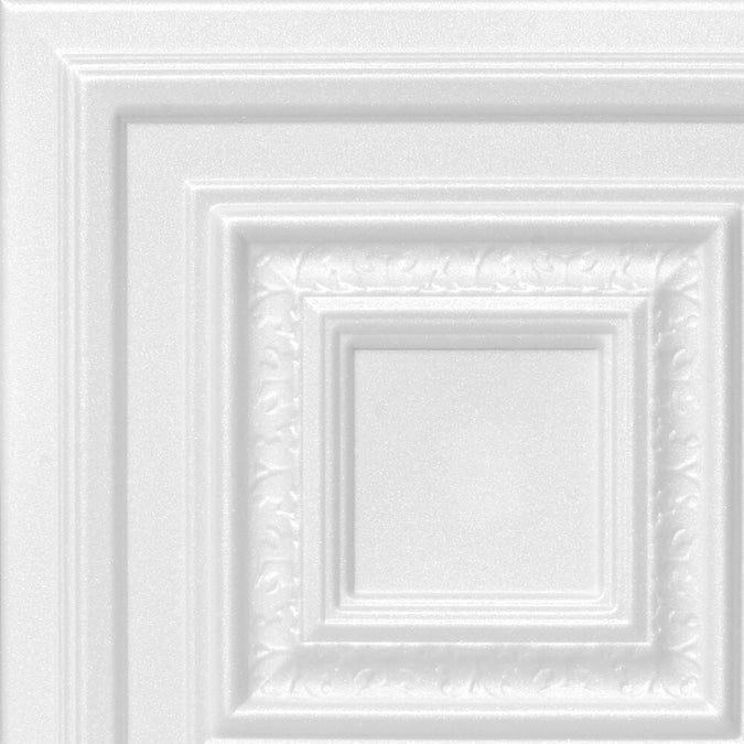 A La Maison Ceilings 1.67-ft x 1.67-ft Chestnut Grove Plain White Polystyrene Surface-mount Ceiling Tile (8-Pack, 21.6-sq ft / Case)