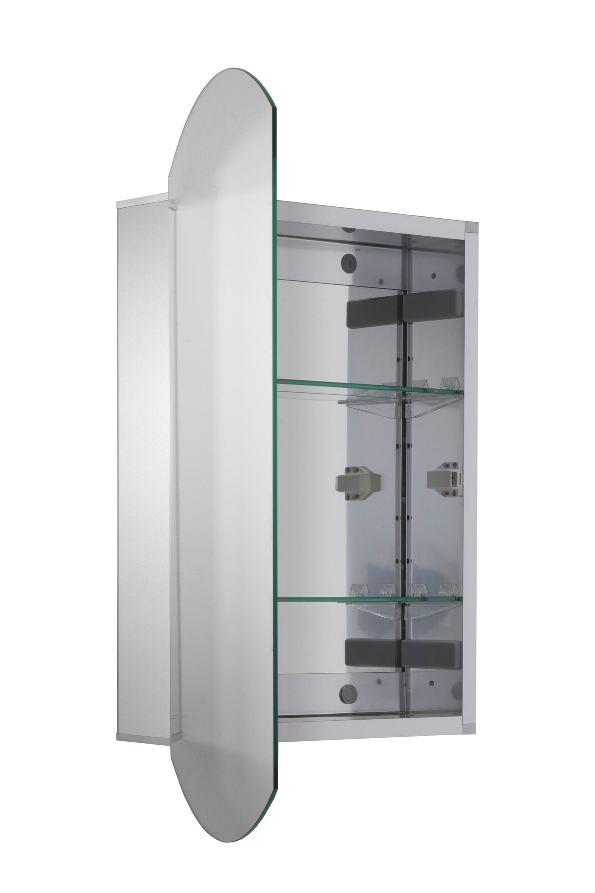 Croydex 16-in x 26-in Surface/Recessed Mount Silver Mirrored Arched Medicine Cabinet