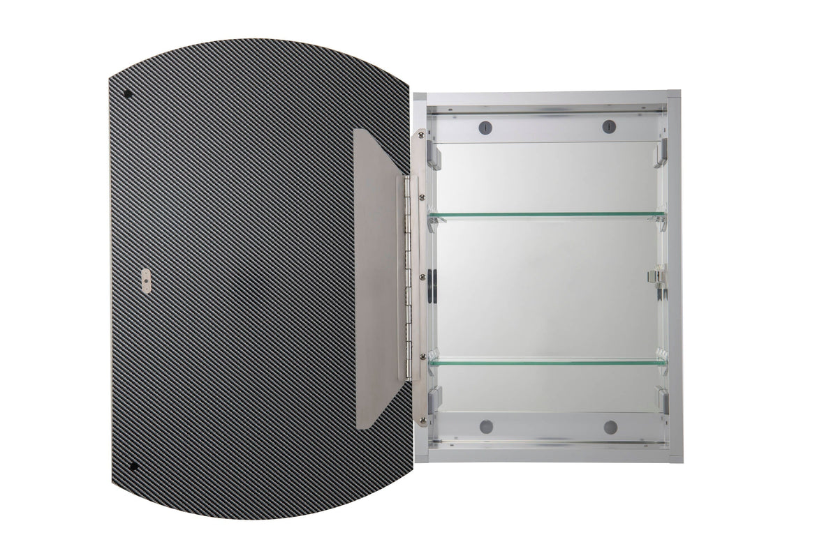 Croydex 16-in x 26-in Surface/Recessed Mount Silver Mirrored Arched Medicine Cabinet
