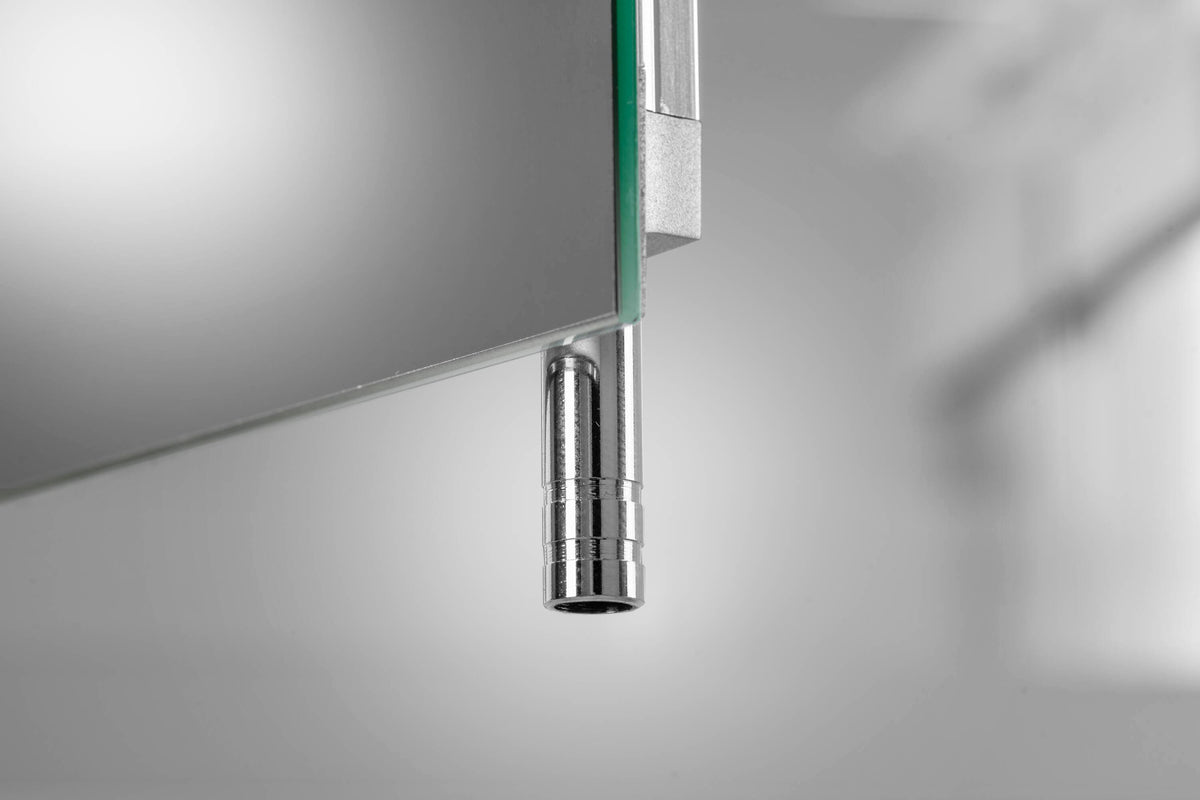 Croydex 30-in x 26-in Lighted LED Fog Free Surface/Recessed Mount Silver Mirrored Soft Close Medicine Cabinet with Outlet