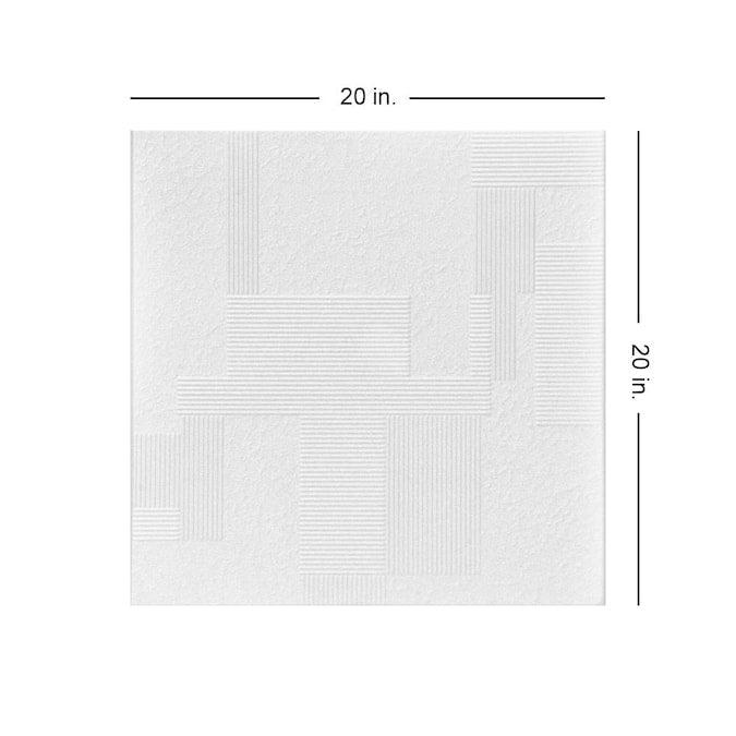 A La Maison Ceilings 1.67-ft x 1.67-ft Vectors Plain White Polystyrene Surface-mount Ceiling Tile (8-Pack, 21.6-sq ft / Case)