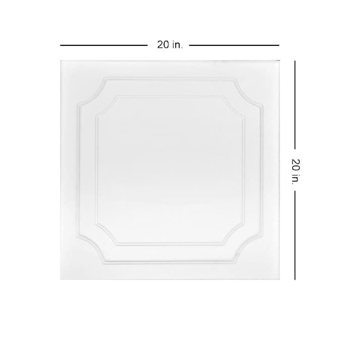 A La Maison Ceilings 1.67-ft x 1.67-ft The Virginian Plain White Polystyrene Surface-mount Ceiling Tile (8-Pack, 21.6-sq ft / Case)
