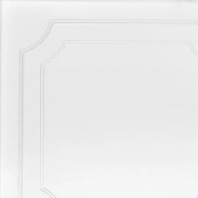 A La Maison Ceilings 1.67-ft x 1.67-ft The Virginian Plain White Polystyrene Surface-mount Ceiling Tile (8-Pack, 21.6-sq ft / Case)