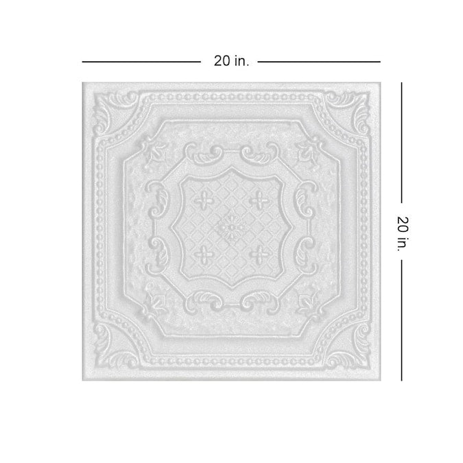 Bijou and Bee Bee A La Maison Ceilings 1.67-ft x 1.67-ft Bijou and Bee Plain White Polystyrene Surface-mount Ceiling Tile (8-Pack, 21.6-sq ft / Case)