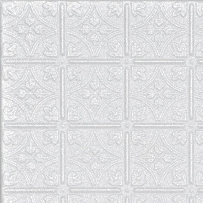 A La Maison Ceilings 1.67-ft x 1.67-ft Emma's Flowers Plain White Polystyrene Surface-mount Ceiling Tile (8-Pack, 21.6-sq ft / Case)