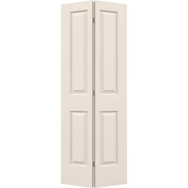 JELD-WEN Cambridge 36-in x 80-in Primed 2-Panel Square Molded Composite Bifold Door, Hardware Included