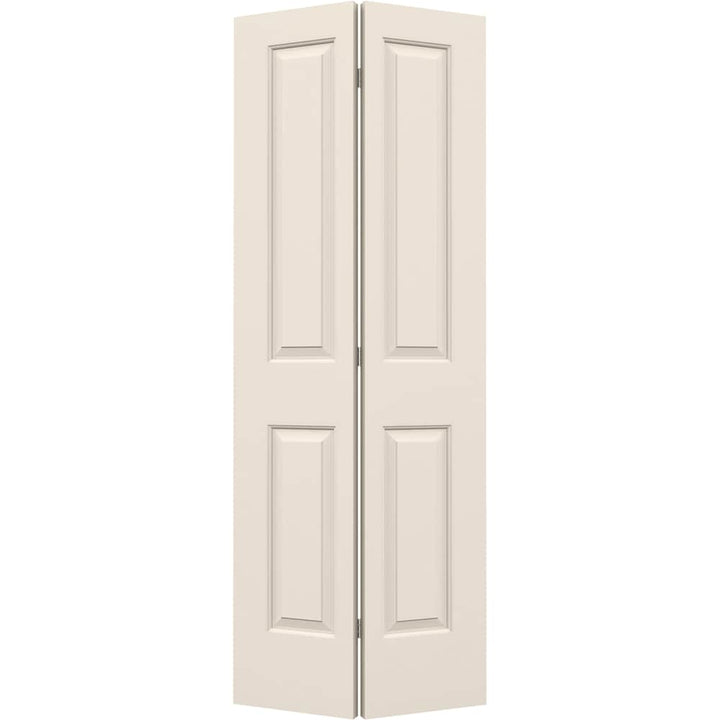 JELD-WEN Cambridge 36-in x 80-in Primed 2-Panel Square Molded Composite Bifold Door, Hardware Included