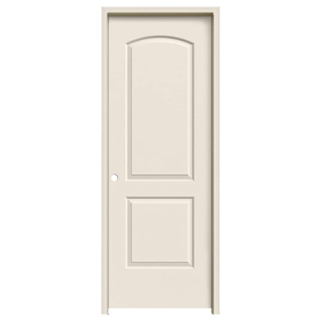 JELD-WEN Continental 36-in x 80-in Primed 2-Panel Round Top Hollow Core Molded Composite Left-Hand Single Prehung Interior Door