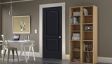 JELD-WEN Continental 36-in x 80-in Primed 2-Panel Round Top Hollow Core Molded Composite Left-Hand Single Prehung Interior Door