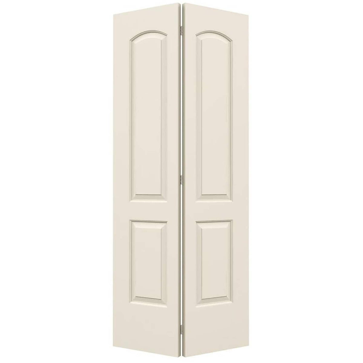 JELD-WEN Continental 24-in x 80-in Primed 2-Panel Round Top Molded Composite Bifold Door, Hardware Included