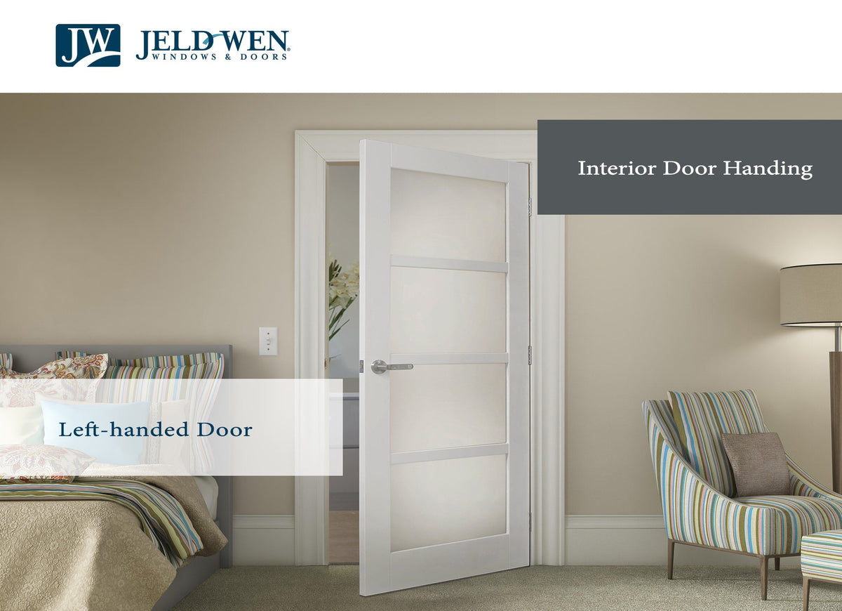 JELD-WEN Studio SL130 32-in x 80-in Primed 5-Panel Square Hollow Core Hardwood/Hardboard Left-Hand Single Prehung Interior Door