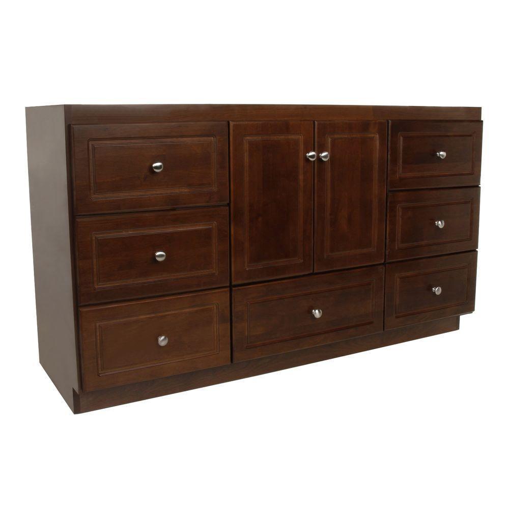 Ultraline 48 in. W x 21 in. D x 34.5 in. H Vanity Cabinet Only in Satin White - Super Arbor
