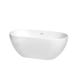Brooklyn 60 in. Acrylic Flatbottom Bathtub in White with Matte Black Trim - Super Arbor