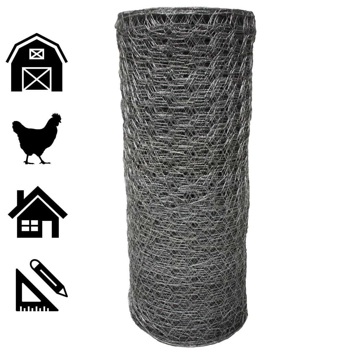 Acorn International 3-ft 20-Gauge Silver Galvanized Steel Chicken Wire Rolled Fencing with Mesh Size 1-in