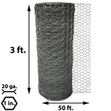 Acorn International 3-ft 20-Gauge Silver Galvanized Steel Chicken Wire Rolled Fencing with Mesh Size 1-in